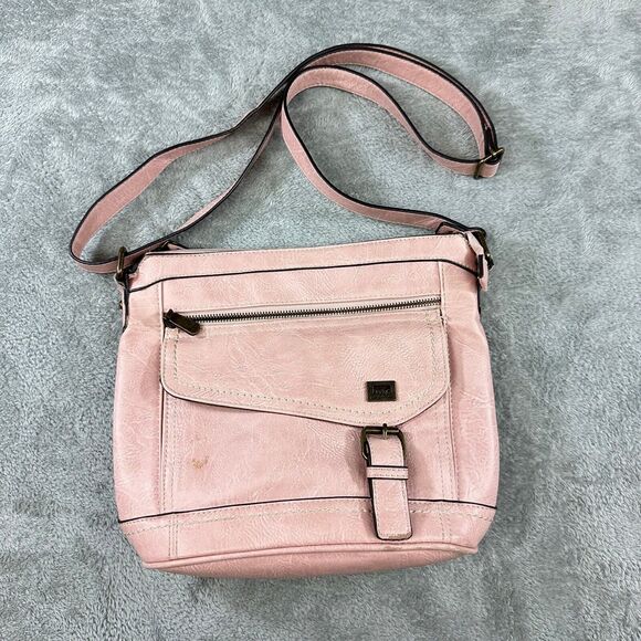 Born Concept Amherst Crossbody Light Pink Bucket Bag Preowned *See Photos* - Picture 2 of 5